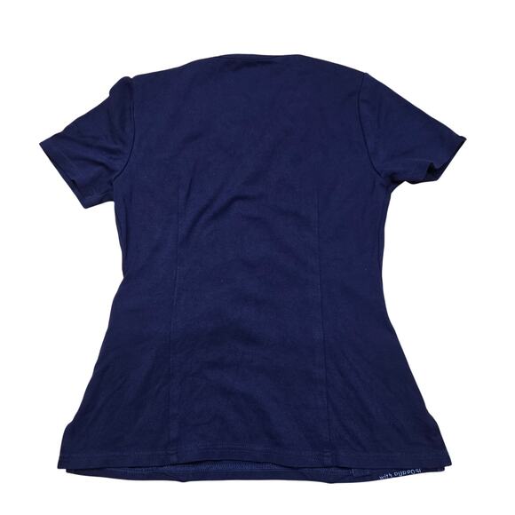 JAANUU Scrub Top Womens Small Navy 4 Pocket V Neck Pontelux J96202 - Picture 6 of 7